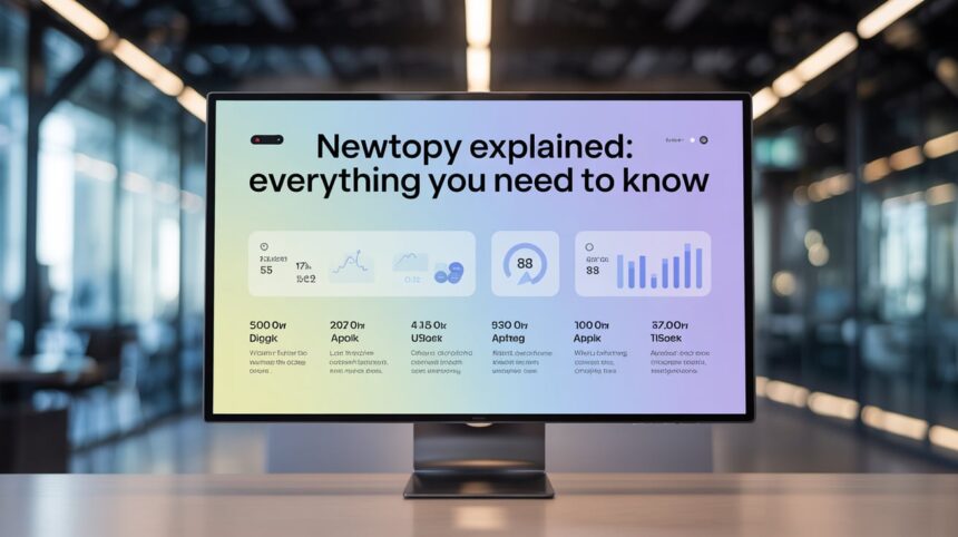 Illustration of Newtopy digital platform explained with key features and benefits