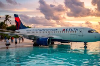 Delta Flight DL275 aircraft on runway after forced diversion highlighting passenger impact and safety measures